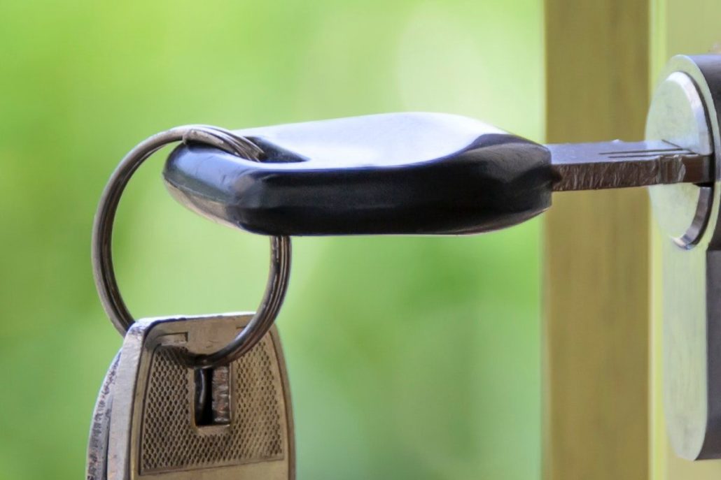Key hanging in lock